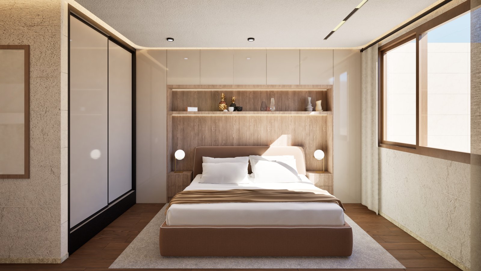 Chambre parentale spacieuse avec SDB et Dressing à la Résidence Yasmine